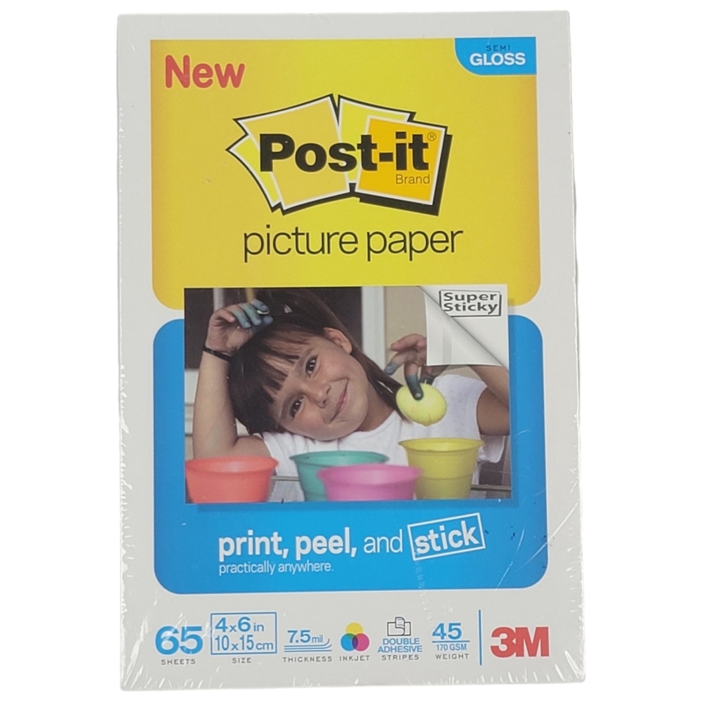 Post-it Picture Paper Semi Gloss 65 Sheets 4" x 6"